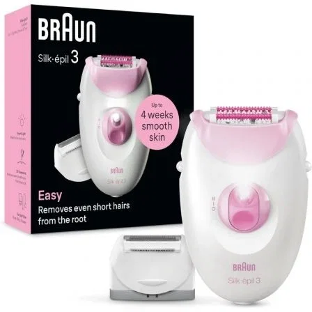 Braun Silk-Epil 3 SE3-031 Depiladora Eléctrica con Cable | Smartlight, 20 Pinzas MicroGrip y 3 Accesorios Braun Silk-Epil 3 SE3-031 Depiladora Eléctrica con Cable | Smartlight, 20 Pinzas MicroGrip y 3 Accesorios